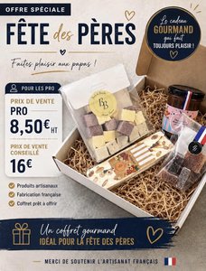 Spezielle Box mit Kunsthandwerk und Gourmet zum Vatertag