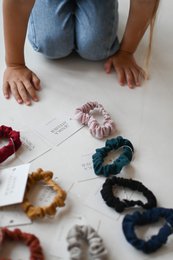 Scrunchies elastici in lino senza plastica natalizi - Elastici per capelli in lino