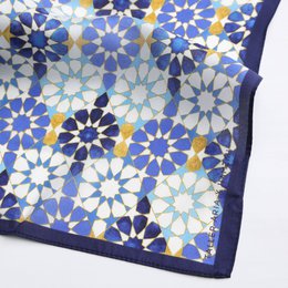 Blue Neck Scarf 100% Silk DalAhorra