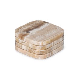 Marmor Coasters - Organic - Sandal Onyx - Sæt med 4 stykker - 10x10x1cm