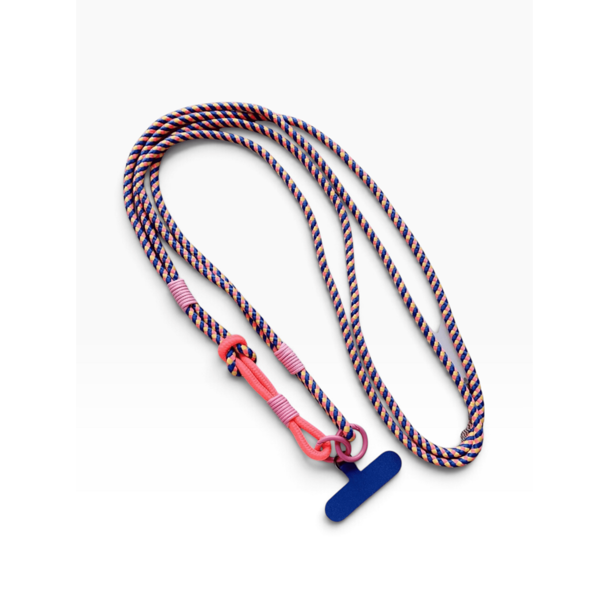 Lange telefoonketting 'LINA' - roze-blauw