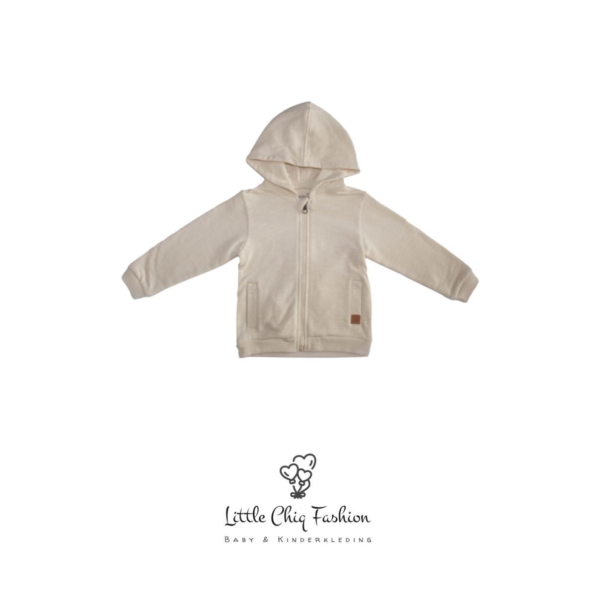 Little Chiq Baby Vest beige met capuchon