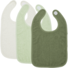 Velcro bib terry cloth Offwhite/Soft Green/Forest Green