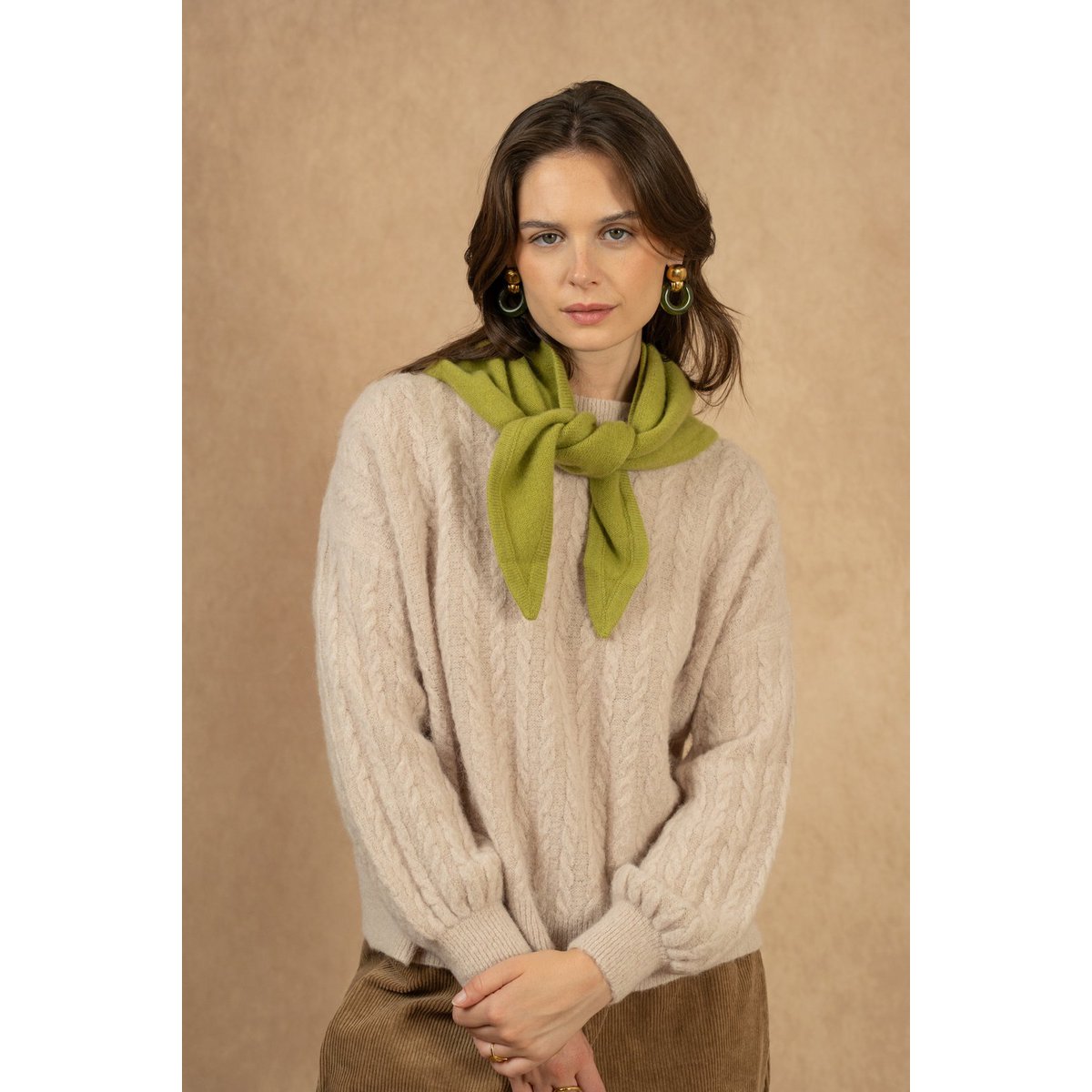 Foulard triangle uni 100% laine mérinos