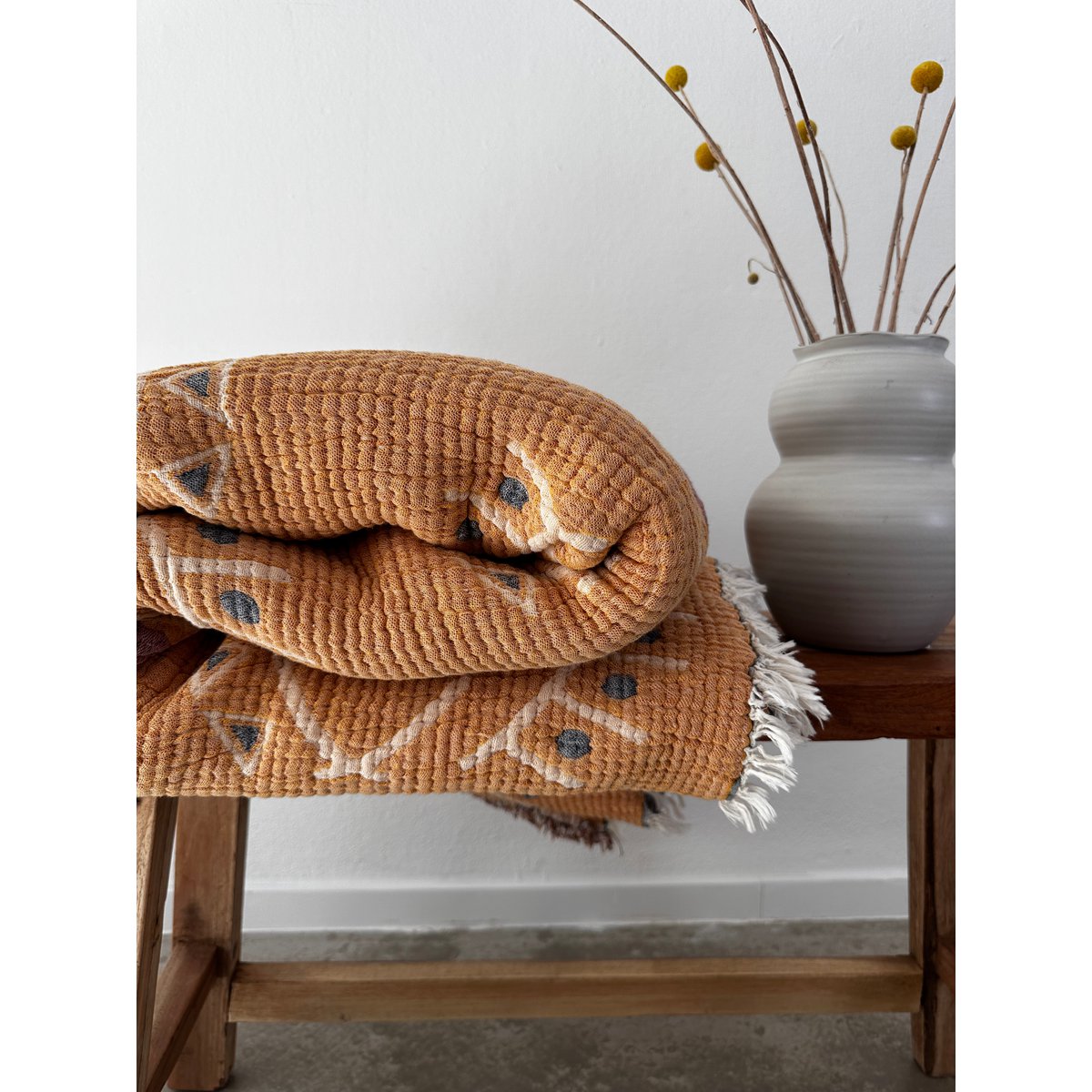 Muslin blanket - Vision - coral blue - 2.20 x 2.50 m