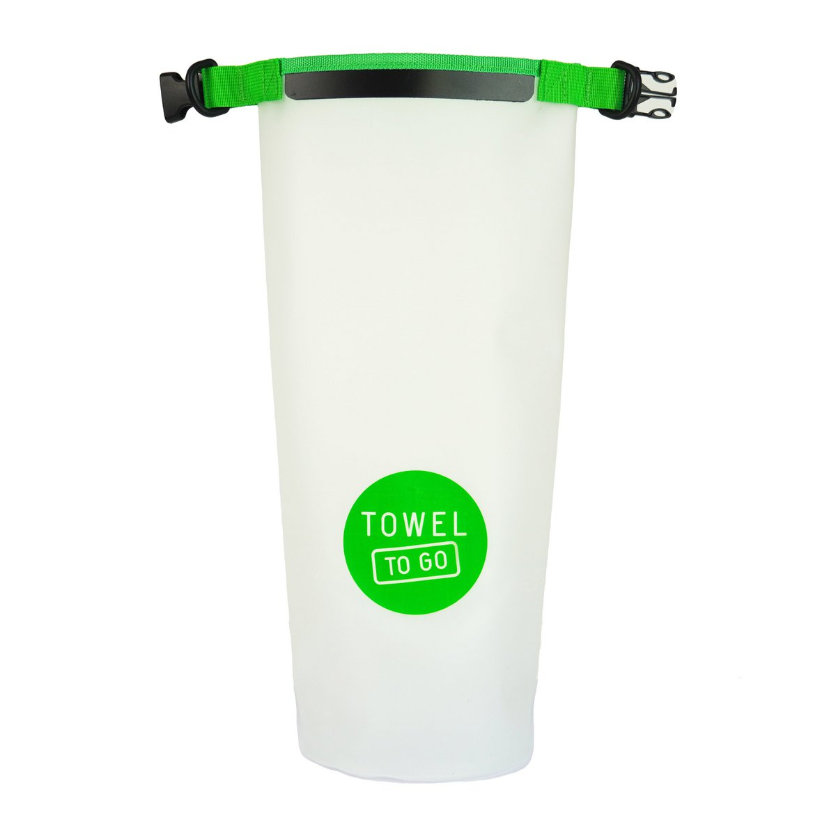 TOWEL TO GO Roll N Go Dry Bag 5L | Wasserdichte transparente Strand-Pool-Surftasche | Grün
