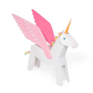Weißes und rosafarbenes Pegacorn-Papierspielzeug