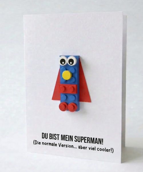 Carte postale Superman – Brique de construction LEGO