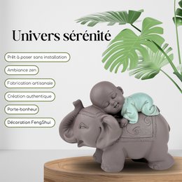 Figurka Buddy – Słoń Bonze – Dekoracja Zen i Feng Shui – Duchowa i zrelaksowana atmosfera – Dekoracyjny pomysł na prezent