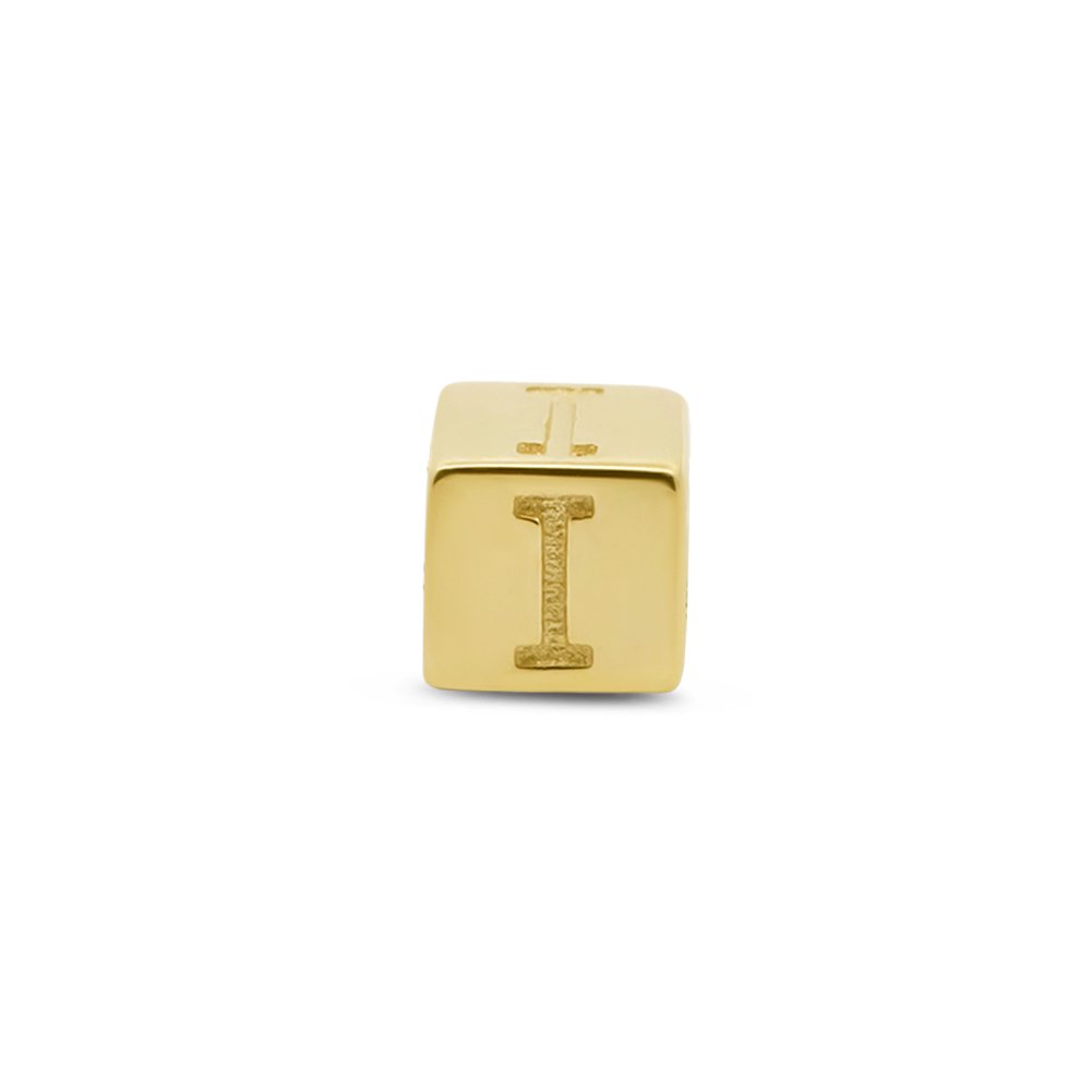 New Bling 9NBG-912I Cube en Or avec Lettre I - 3.8mm - pendentif - 14 Carats - Or