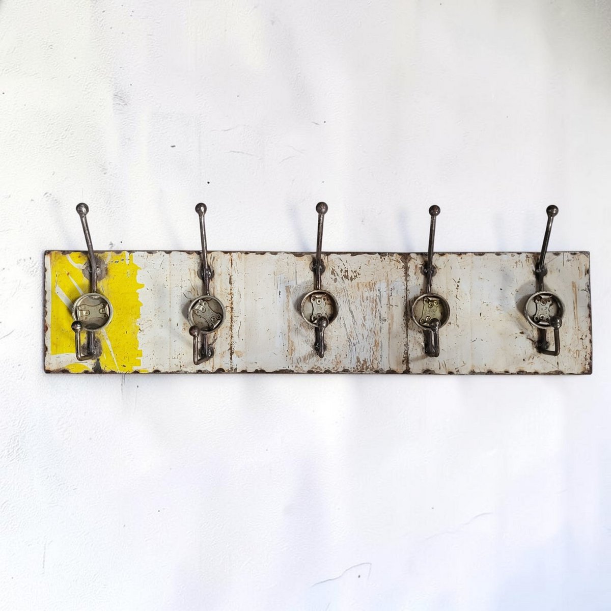 Coat rack 5 hooks made from recycled oil drums upcycling | different colors