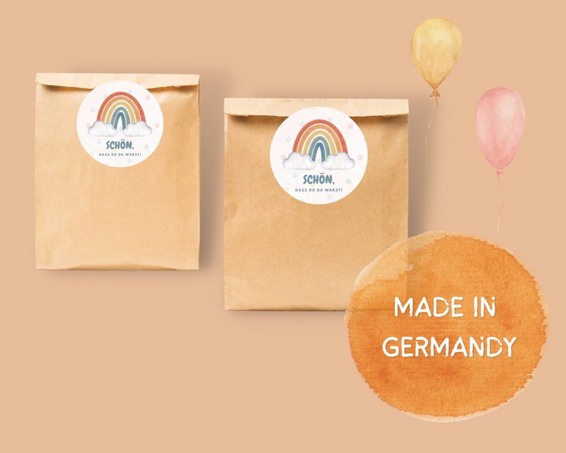 Sacs de fête arc-en-ciel d'automne avec autocollants - sacs de fête arc-en-ciel pour les fêtes d'anniversaire des enfants d'automne