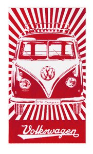 Volkswagen VW T1 Bus Strandlaken - Samba Strepen/Rood