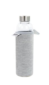 GLASS BOTTLE 500 ML WITH NEOPRENE SLEEVE GRAY