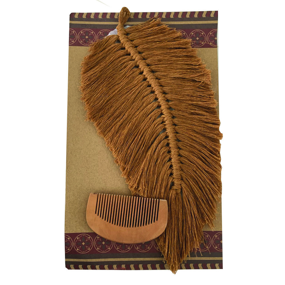 Wall decor macramé Feather Brown