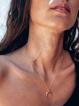 Crescent Moon Chain Necklace