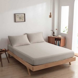 Beige bamboo Fitted Sheet Premium - up to 30cm - 400TC Tanboocel - Soft Taupe