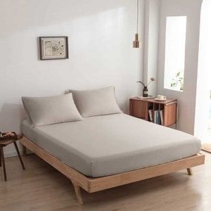 Beige bamboo Fitted Sheet Premium - up to 30cm - 400TC Tanboocel - Soft Taupe