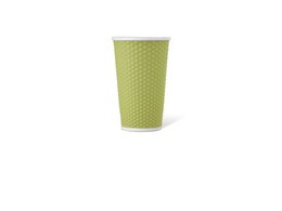 Beker porselein LAP 450ml met silic. grip honingraat Green