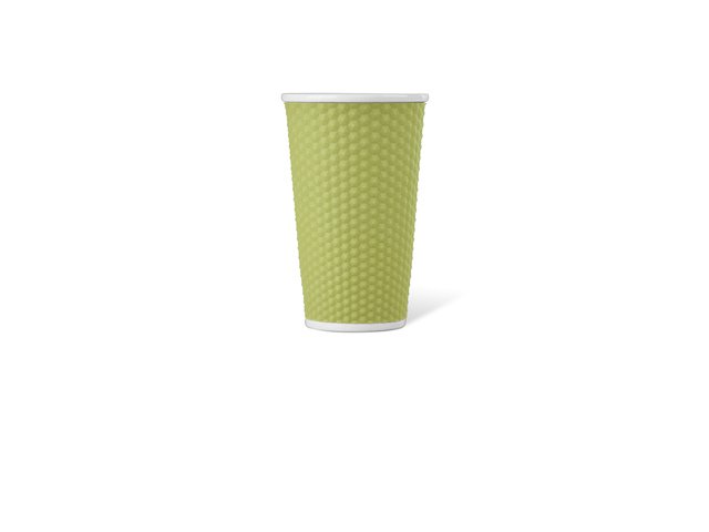 Kubek porcelanowy LAP 450ml z silikonem. uchwyt o strukturze plastra miodu Zielony