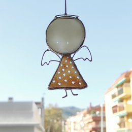 Atrapasueños de ángel de vidrieras, decoración única del hogar