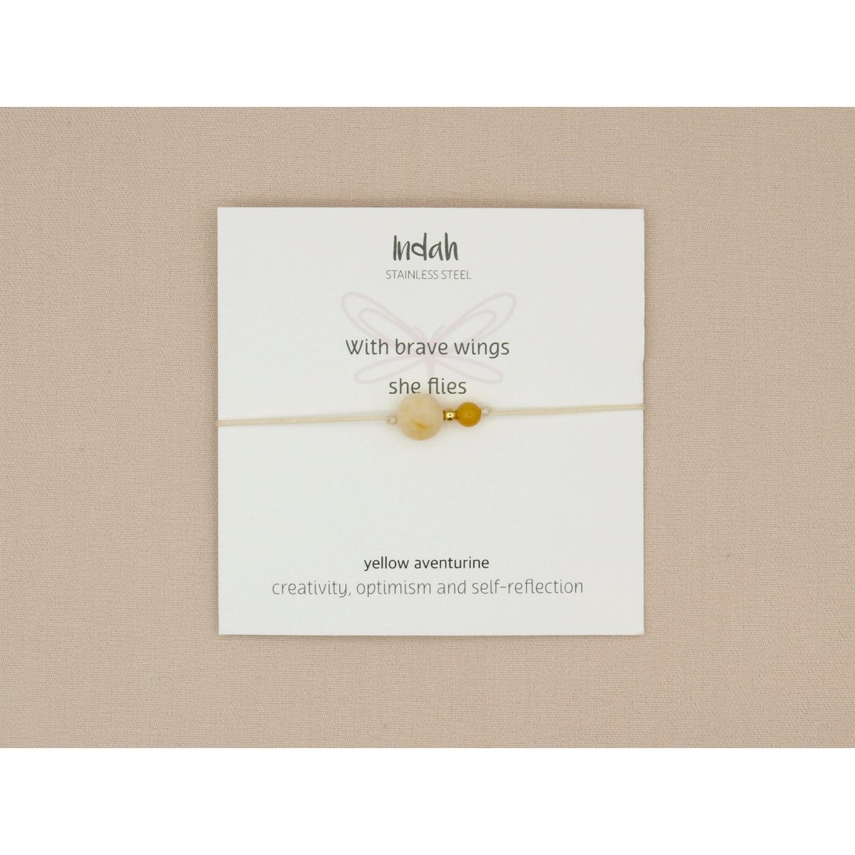 Armband rock, gele aventurijn, zilver en goud
