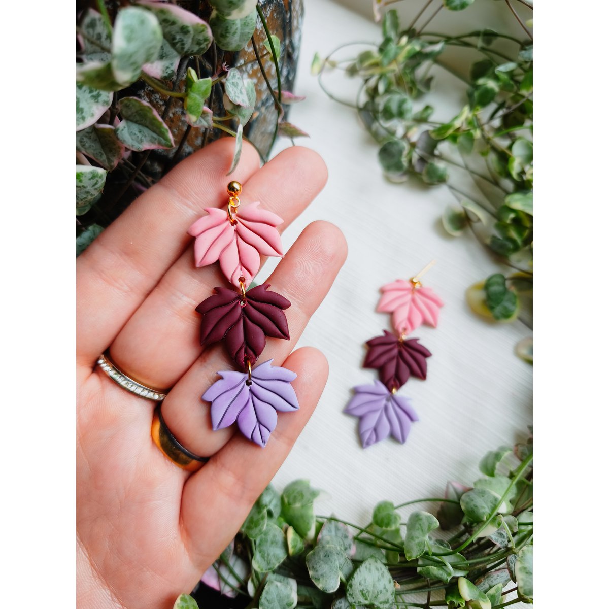 Boucles d'oreilles feuilles d'automne