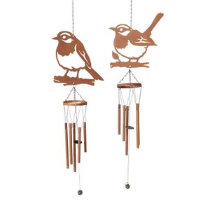 Windspiele Vogel Metall 70cm 2 sortiert