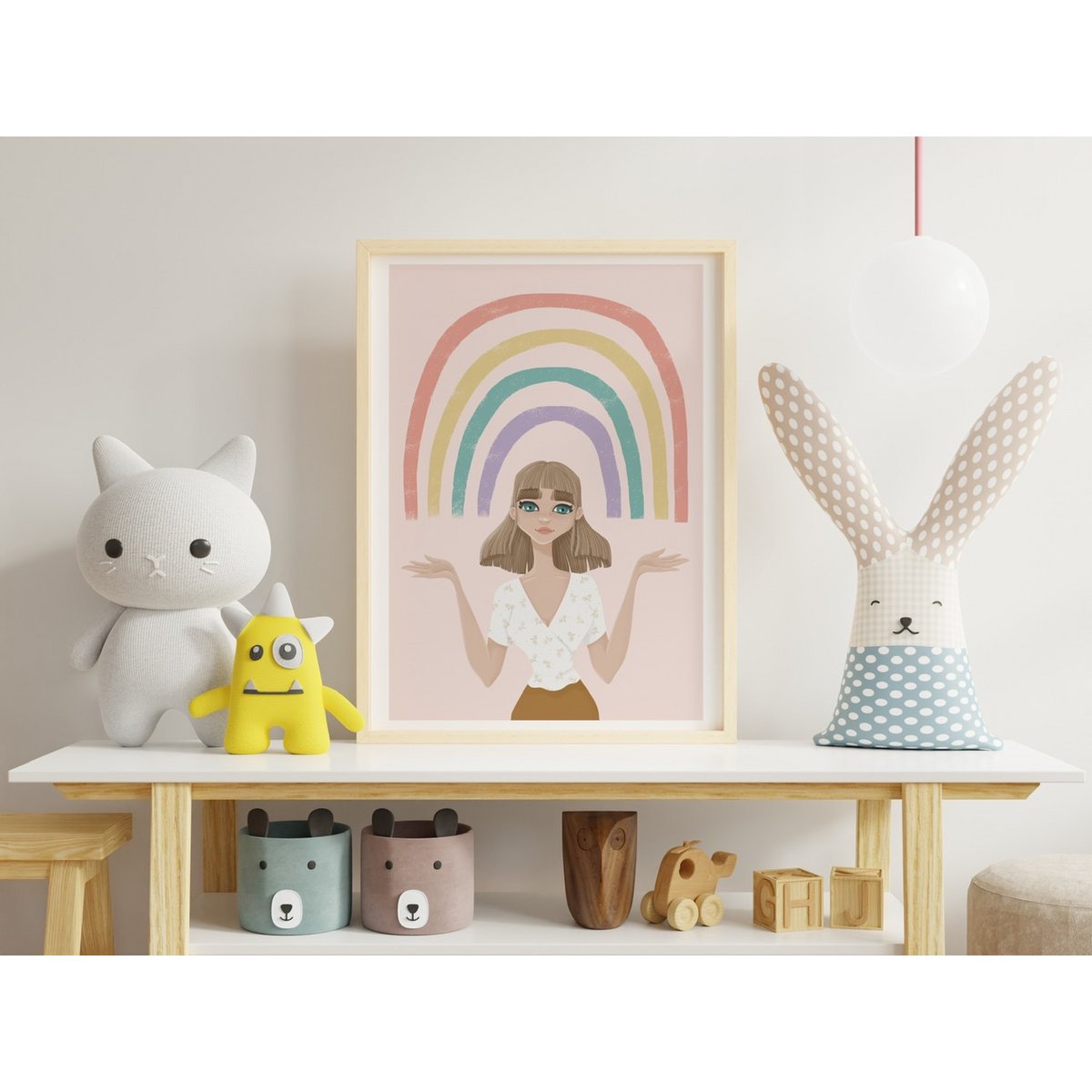 Regenboog kunst aan de muur