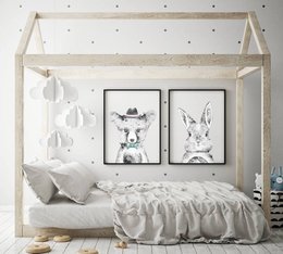Kaninchen Kinderzimmer Poster