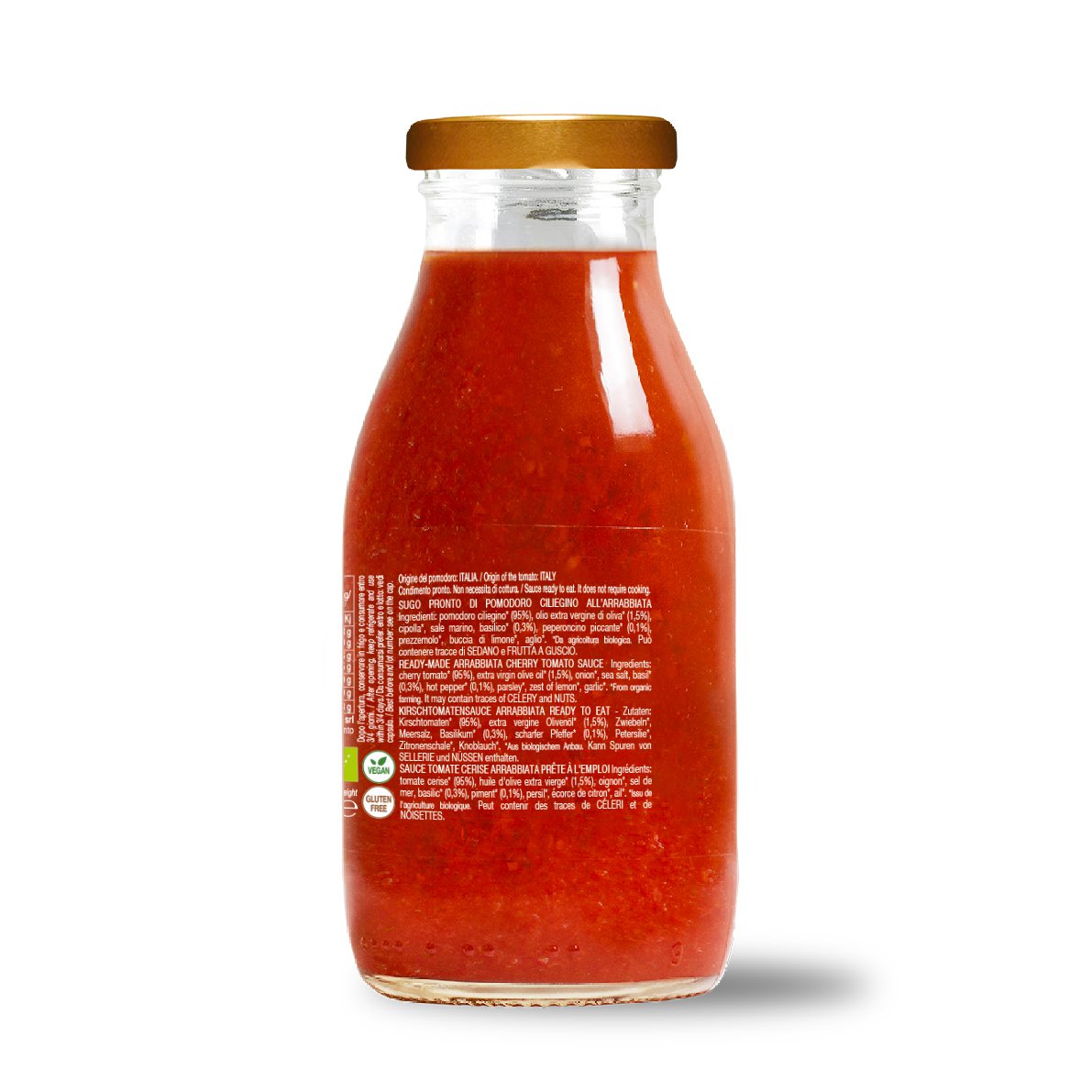 Fertige Bio-Kirschtomatensauce mit Arrabiata 250g