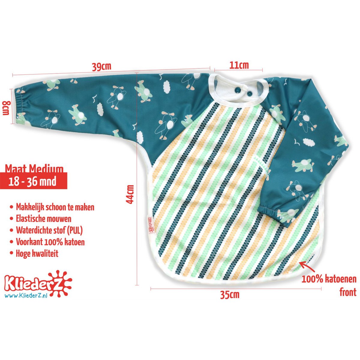 Babero con mangas Fly 'n Drive - babero para bebé/niño pequeño