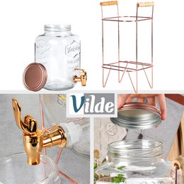 Dispenser with Tap and Stand Gold 5.5 l