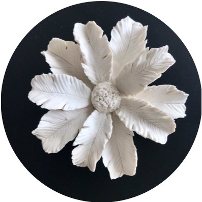 Drewniane pudełko i porcelanowy kwiatek 15 cm - PALMI
