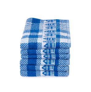 Houses Blue - Kitchen towel set - 6 pieces - Twentse Damask