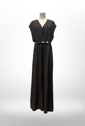 Lang Jumpsuit-kjole med perlebælte - VISCOSE - 8800