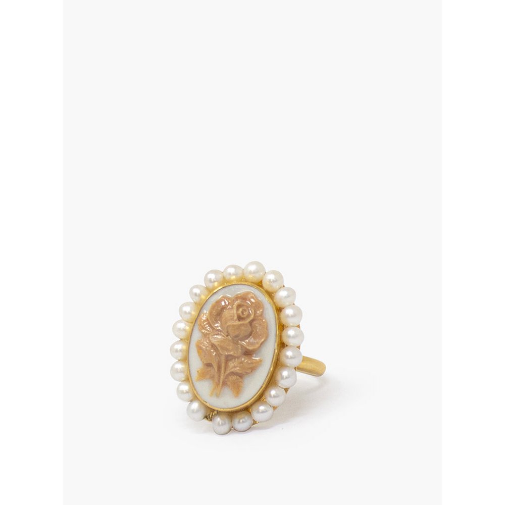 Rose Cameo Ring met parels