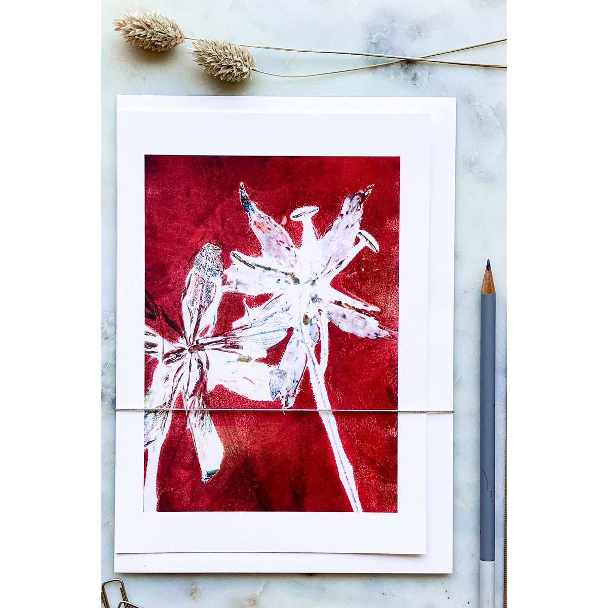 A5 Art card | Gloriosa 'scarlet'