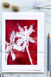 A5 Art card | Gloriosa 'scarlet'