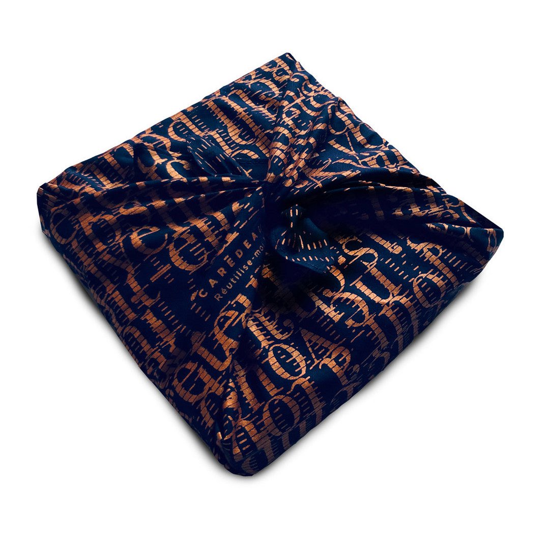 Cykada i Mrówka (nocnoniebieski) Mata Furoshiki 35x35cm 100% bawełna