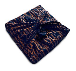 Tappetino Furoshiki La Cicala e la Formica (blu notte) 35x35 cm 100% cotone