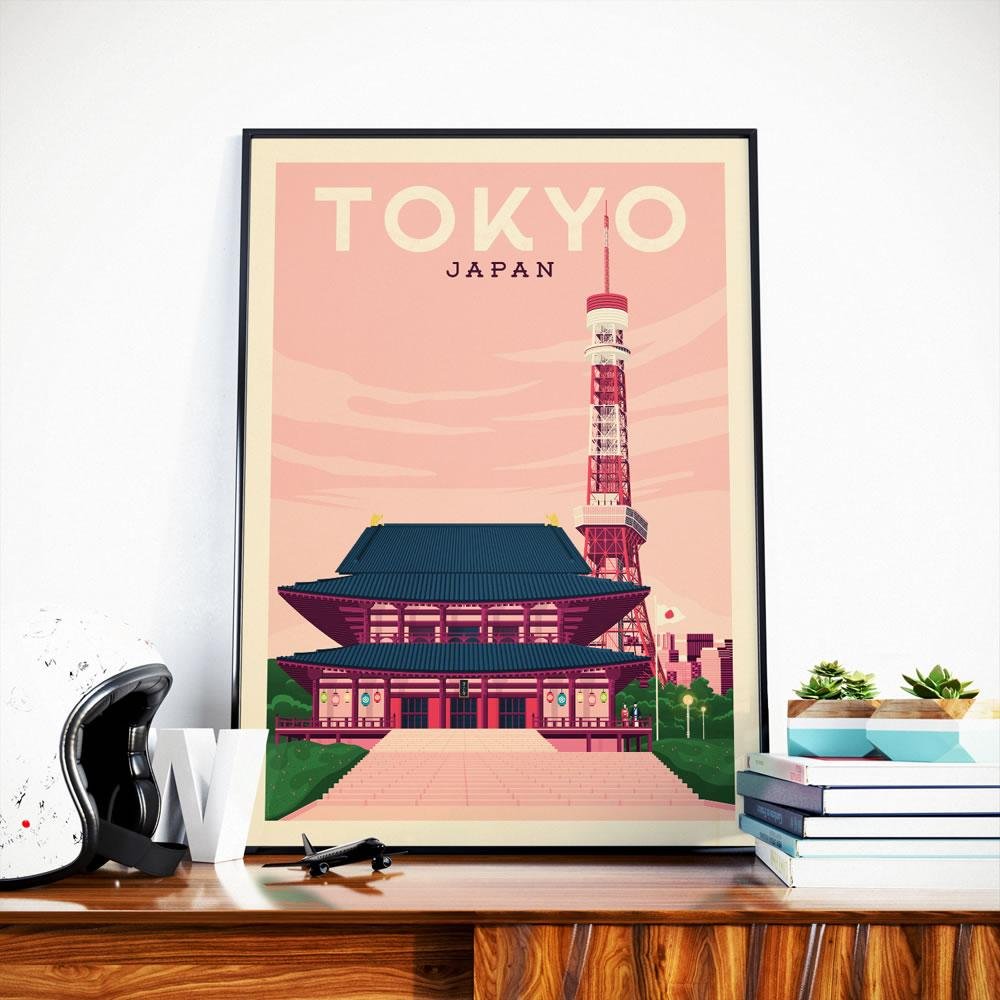 Affiche Tokyo Vintage | Poster Ville Tokyo Japon