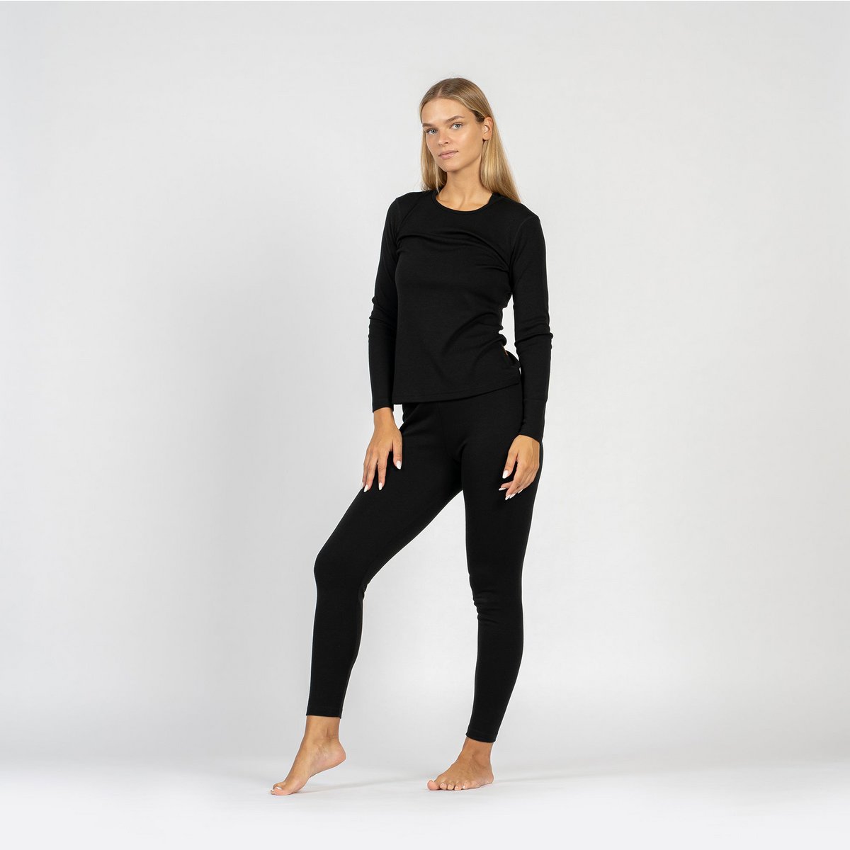 Ensemble Femme Manches Longues et Legging 250 Merino Noir