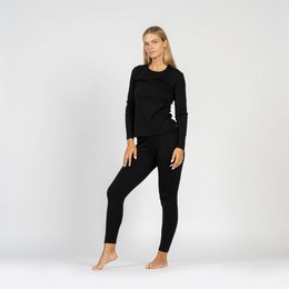 Ensemble Femme Manches Longues et Legging 250 Merino Noir