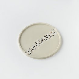 Jesmonite Beige / Terrazzo Vein Rund Trinket Bakke