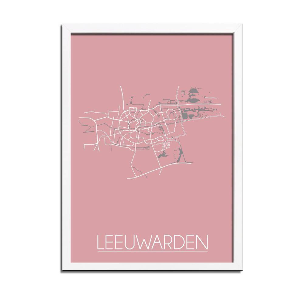 Leeuwarden Map poster Pink