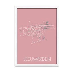 Leeuwarden Map poster Pink