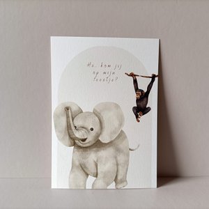 10 uitnodigingskaarten kinderfeestje • dieren • set van 10 stuks