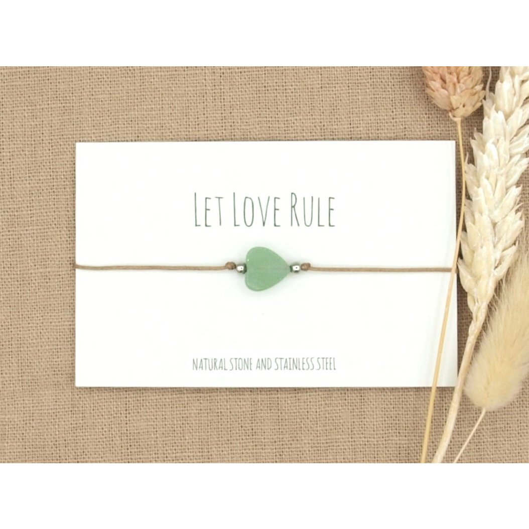 Armband love aventurijn goud,zilver RVS