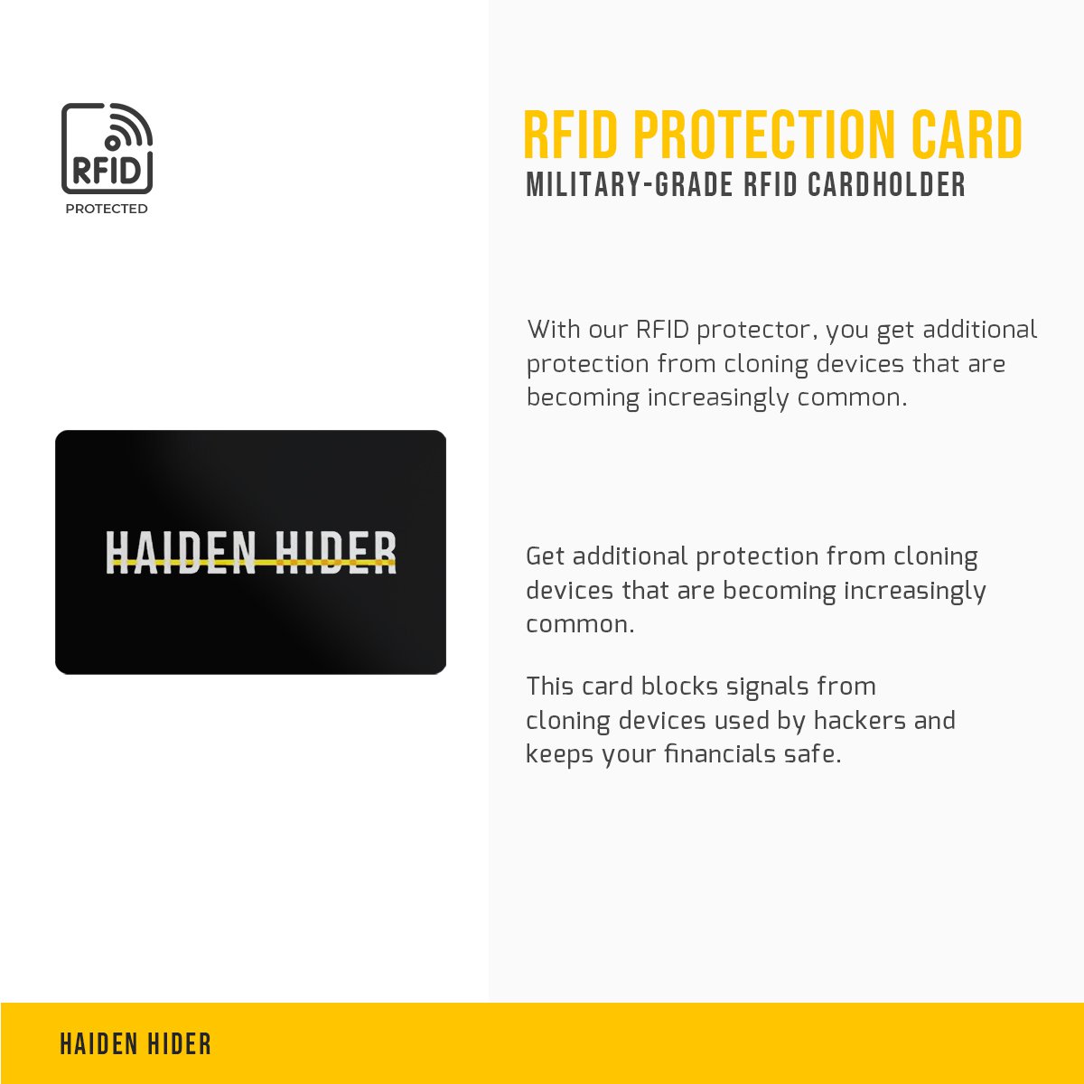 RFID- und NFC-Sperrkarte und Anti-Skimming-Karte – Signalblocker – Anti-Skim-Karte – 5,4 x 8,6 x 0,1 cm – Schwarz